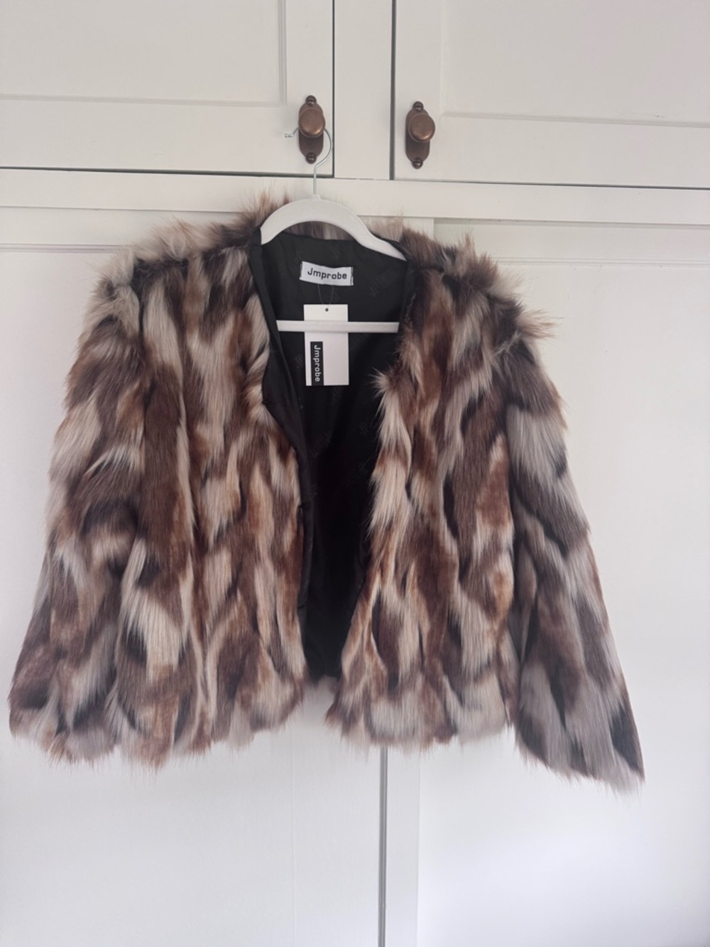 Women’s Faux Fur Jacket in Brown Multi
